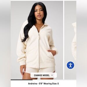 Fabletics Cozy Fleece Oversized Zip Up Hoodie